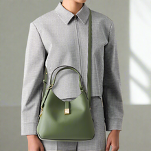Load image into Gallery viewer, Kate Spade Deco Medium Crossbody Tote Green Leather Shoulder Bag ORGPKG