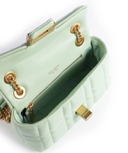 Load image into Gallery viewer, Kate Spade Evelyn Small Quilted Leather Shoulder Bag Chain Pistachio