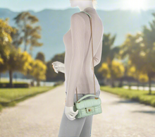 Load image into Gallery viewer, Kate Spade Evelyn Quilted Small Shoulder Crossbody Green Leather Bag Chain