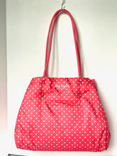 Load image into Gallery viewer, Kate Spade Everything Puffy Tote Large Shoulder Bag Pink Dots Nylon Leather