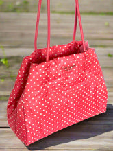 Load image into Gallery viewer, Kate Spade Everything Puffy Tote Large Shoulder Bag Pink Dots Nylon Leather