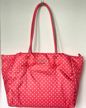 Load image into Gallery viewer, Kate Spade Everything Puffy Tote Large Shoulder Bag Pink Dots Nylon Leather