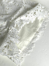 Load image into Gallery viewer, Close-up of white lace fabric on a light background