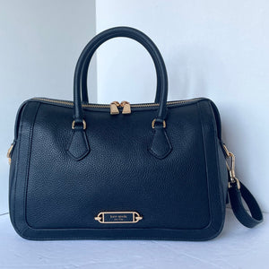 Kate Spade Gramercy Black Leather Satchel Medium Crossbody Bag Doctor Style