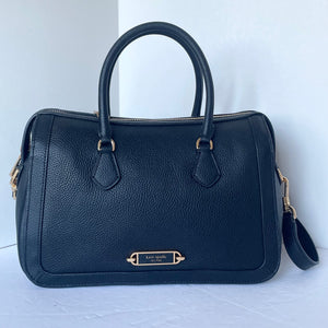 Kate Spade Gramercy Black Leather Satchel Medium Crossbody Bag Doctor Style