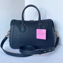 Load image into Gallery viewer, Kate Spade Gramercy Medium Satchel Black Leather Structured Crossbody Bag