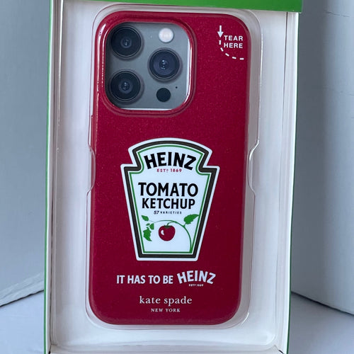 Kate Spade Heinz iPhone 15 Pro Case Glitter Red Ketchup Magsafe Collection