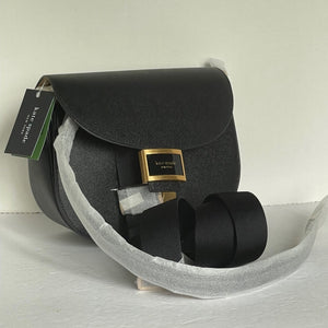 Kate Spade Katy Convertible Saddle Bag Crossbody Black Leather Shoulder Bag