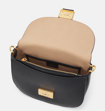 Load image into Gallery viewer, Kate Spade Katy Crossbody Black Leather Saddle Bag Medium Shoulder Bag