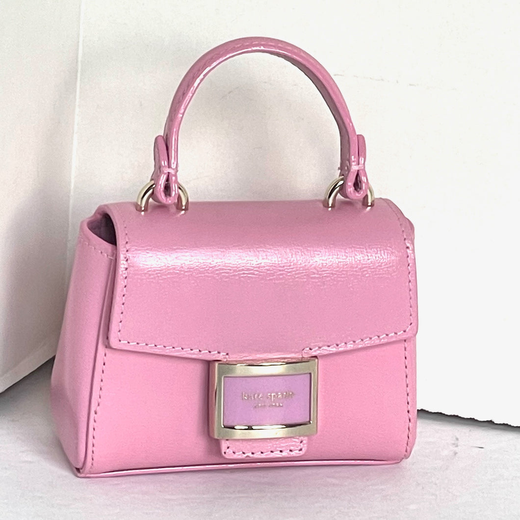 Kate Spade Katy Shiny Micro Crossbody Pink Leather Mini Shoulder Bag