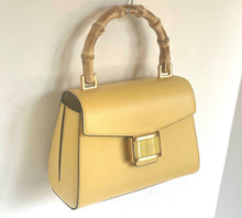 Load image into Gallery viewer, Kate Spade Katy Textured Leather Bamboo Small Top-handle Daffodil Crossbody