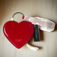 Load image into Gallery viewer, KateSpadeKeyToMyHeartWristletRedPatentLeatherBagAirpodsCardHolder
