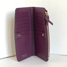 Load image into Gallery viewer, Kate Spade Knott Bifold Slim Wallet Womens Cherry Burgundy Leather Zip Snap