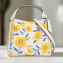 Load image into Gallery viewer, Kate Spade Knott Medium Crossbody Floral Sunshine Cream Yellow Leather ORGPKG
