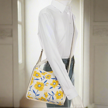 Load image into Gallery viewer, Kate Spade Knott Medium Crossbody Floral Sunshine Cream Yellow Leather ORGPKG