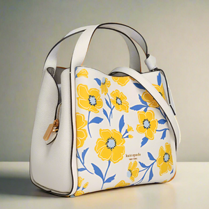 Kate Spade Knott Medium Crossbody Floral Sunshine Cream Yellow Leather ORGPKG