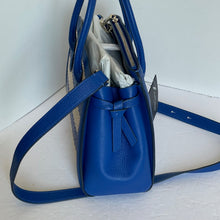 Load image into Gallery viewer, Kate Spade Knott Striped Medium Crossbody Satchel Blue Straw Leather Shoulder Bag