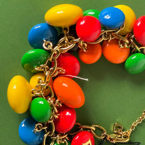 Kate Spade M&M Statement Bracelet Rainbow Gold Novelty Candy Gift Box