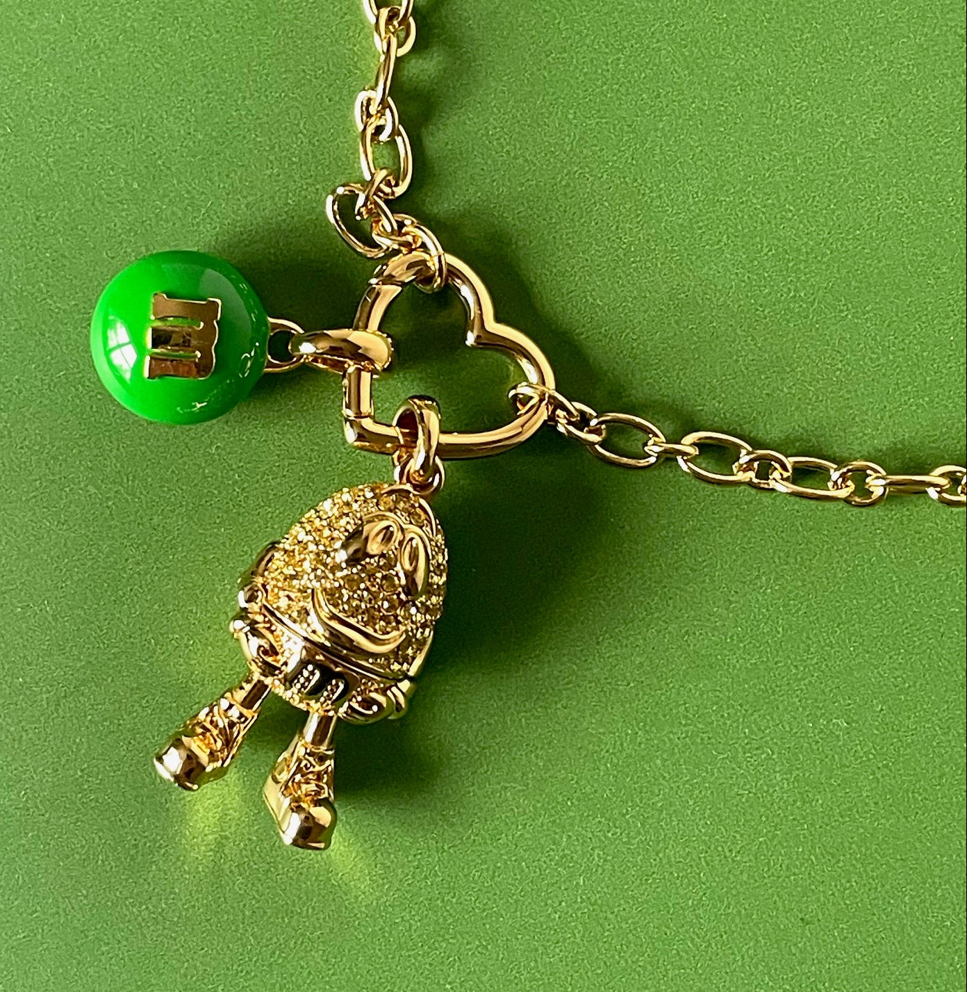 kate spade　m＆m's　ネックレス Kate Spade M&M Pendant Necklace Green Gold Statement Novelty Gift