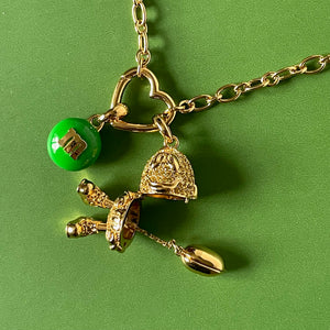 Kate Spade M&M Statement Pendant Necklace Green Peanut Gold Novelty Box Gift