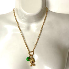 Load image into Gallery viewer, Kate Spade M&amp;M Statement Pendant Necklace Green Peanut Gold Novelty Box Gift