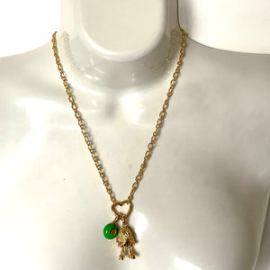 Kate Spade M&M Statement Pendant Necklace Green Peanut Gold Novelty Box Gift