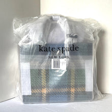 Load image into Gallery viewer, Kate Spade Manhattan Grand Plaid Tweed Small Tote Blue Shoulder Bag ORGPKG