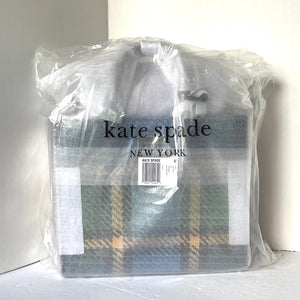 Kate Spade Manhattan Grand Plaid Tweed Small Tote Blue Shoulder Bag ORGPKG