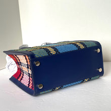 Load image into Gallery viewer, Kate Spade Manhattan Grand Plaid Tweed Small Tote Blue Shoulder Bag ORGPKG