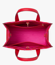 Load image into Gallery viewer, Kate Spade Manhattan Houndstooth Chenille Small Tote Red Shoulder Bag ORIGPKG