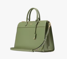 Load image into Gallery viewer, Kate Spade Morgan Laptop Bag Work Tote Womens Green Leather Shoulder Bag