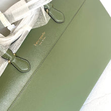 Load image into Gallery viewer, Kate Spade Morgan Laptop Bag Work Tote Womens Green Leather Shoulder Bag