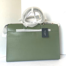 Load image into Gallery viewer, Kate Spade Morgan Laptop Bag Work Tote Womens Green Leather Shoulder Bag