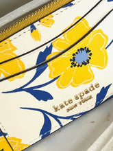 Load image into Gallery viewer, Kate Spade Morgan Sunshine Floral Print Card Case Wristlet Yellow Keyring Wallet