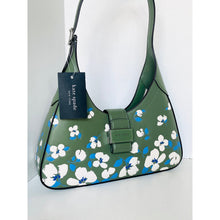 Load image into Gallery viewer, Kate Spade Nouveau Painterly Bouquet Small Shoulder Bag Green Leather Floral