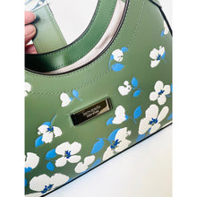 Load image into Gallery viewer, Kate Spade Nouveau Painterly Bouquet Small Shoulder Bag Green Leather Floral
