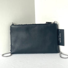 Load image into Gallery viewer, Kate Spade Nova Fringe Clutch Black Embellished Chain Strap Crossbody
