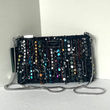 Load image into Gallery viewer, Kate Spade Nova Fringe Embellished Clutch Crossbody Black Chain Strap Rare