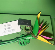 Load image into Gallery viewer, Kate Spade Playa Bird of Paradise Flower Bag Charm Leather Keychain Tropical