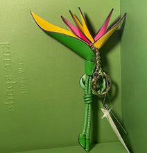 Load image into Gallery viewer, Kate Spade Playa Bird of Paradise Flower Bag Charm Leather Keychain Tropical