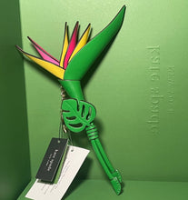 Load image into Gallery viewer, Kate Spade Playa Bird of Paradise Flower Bag Charm Leather Keychain Tropical
