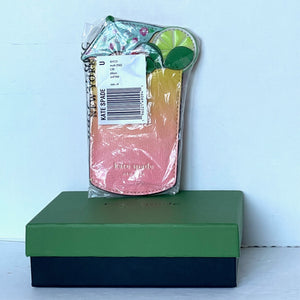 Kate Spade Playa Ombre Card Holder Small Wallet Pink Leather Tropical
