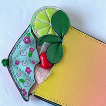 Load image into Gallery viewer, Kate Spade Playa Ombre Card Holder Small Wallet Pink Leather Tropical