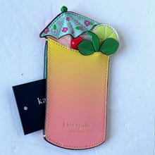 Load image into Gallery viewer, Kate Spade Playa Ombre Card Holder Small Wallet Pink Leather Tropical