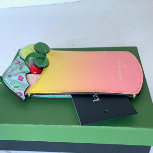 Kate Spade Playa Ombre Card Holder Small Wallet Pink Leather Tropical
