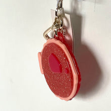 Load image into Gallery viewer, Kate Spade Puffy Fish Key Chain Glitter Pink Small Bag Charm Gold Clip