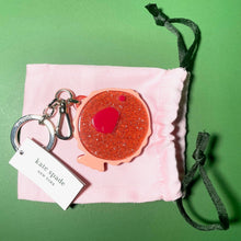 Load image into Gallery viewer, Kate Spade Puffy Fish Key Chain Glitter Pink Small Bag Charm Gold Clip
