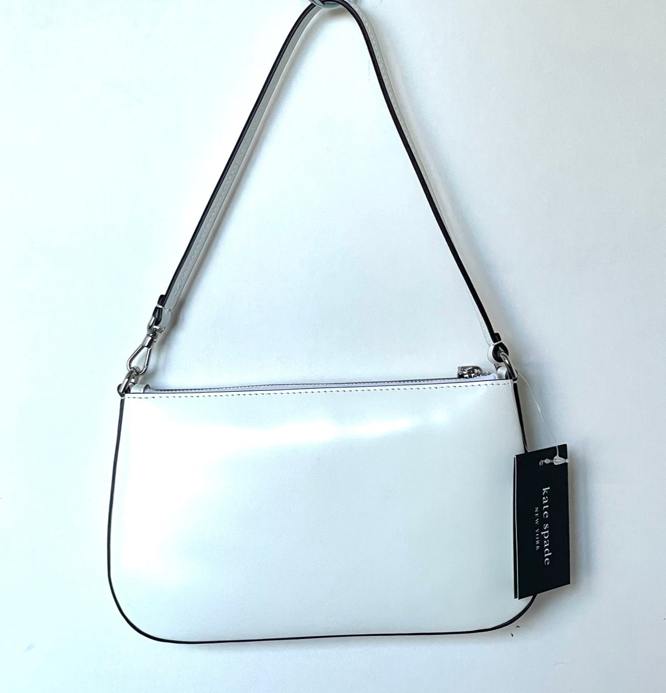 Kate Spade Sam Icon Mini Pochette White Leather Shoulder Bag 90s
