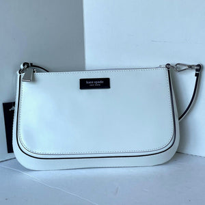 Kate Spade Sam Icon Leather Mini Pochette 90s White Shoulder Bag Wristlet