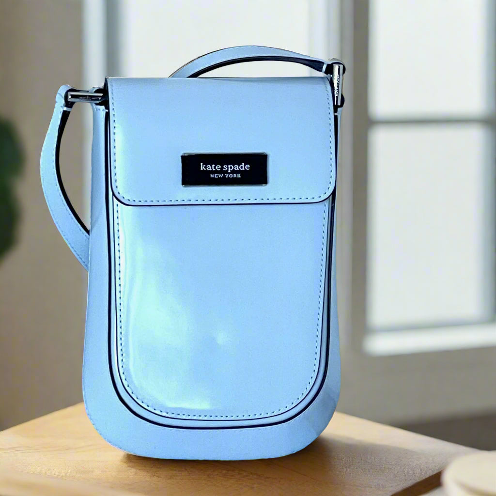 Kate Spade Sam Icon Phone Crossbody Blue North South 90s Bag